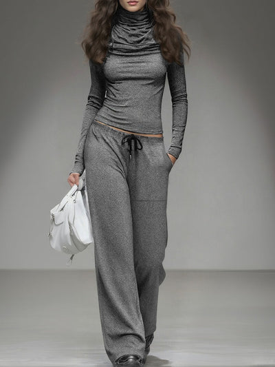 Conjunto Casual de Camiseta y Pantalones Anchos