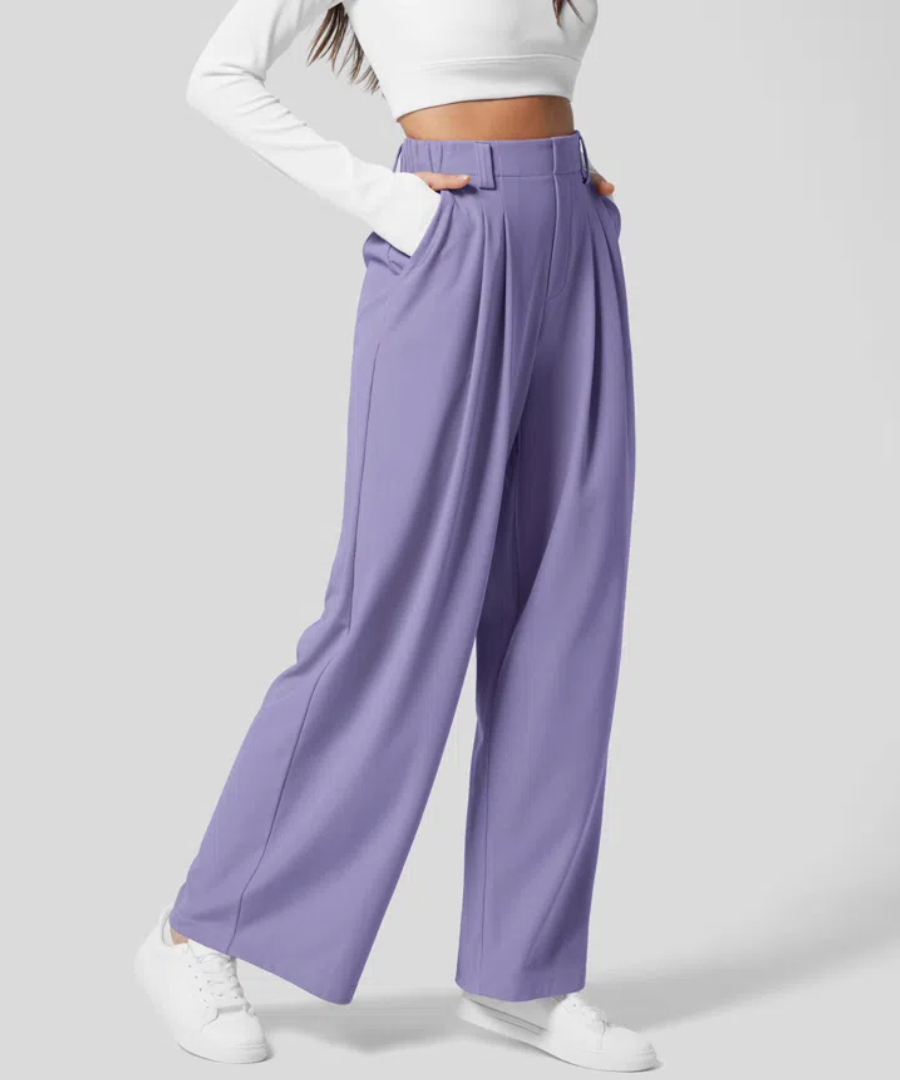 Viento Vida - Elegante Pantalones de Cintura Alta con Cintura Elástica