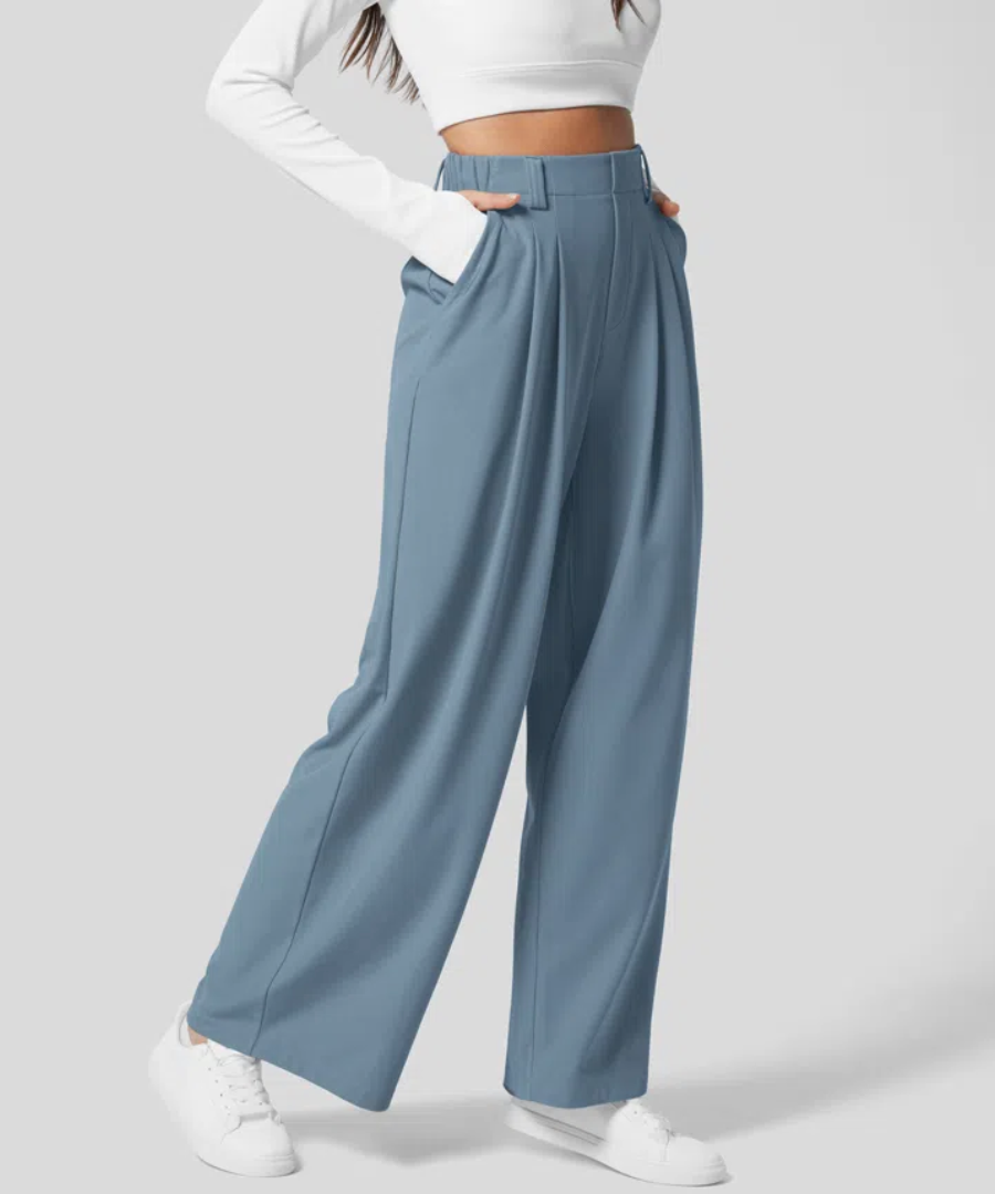 Viento Vida - Elegante Pantalones de Cintura Alta con Cintura Elástica