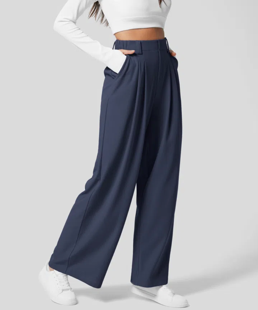 Viento Vida - Elegante Pantalones de Cintura Alta con Cintura Elástica