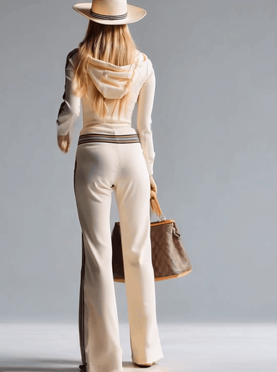 Chándal Retro con Capucha y Cremallera Frontal