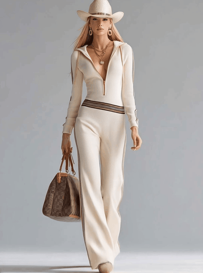 Chándal Retro con Capucha y Cremallera Frontal