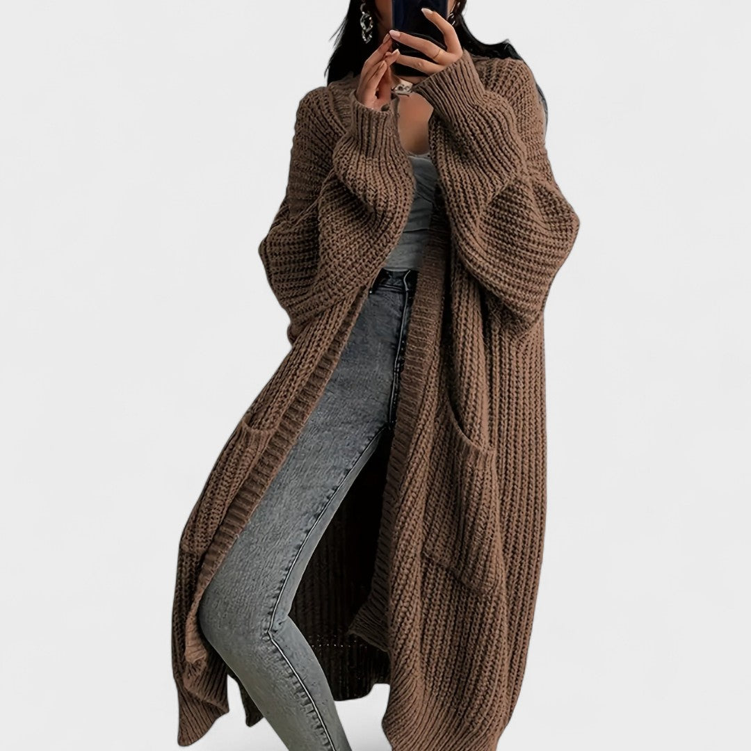 Elena – Cárdigan Largo y Confortable que Inspira Confianza