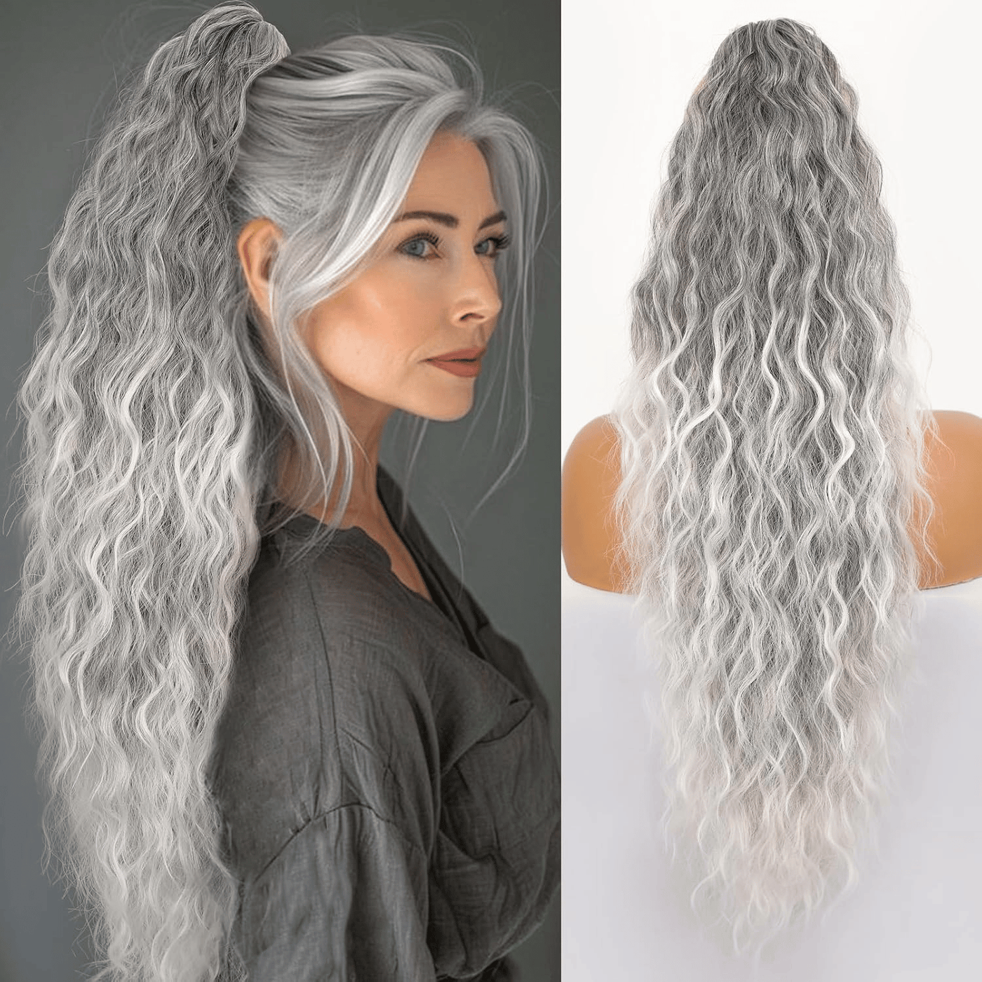 SilkiPony – Extensión de coleta de cabello natural