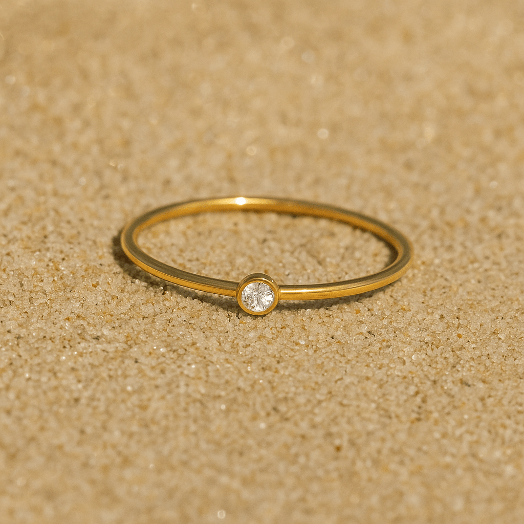 Anillo Colori – Chapado en oro y piedra de nacimiento