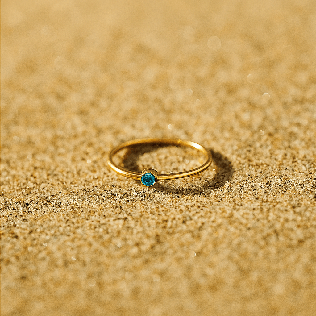 Anillo Colori – Chapado en oro y piedra de nacimiento