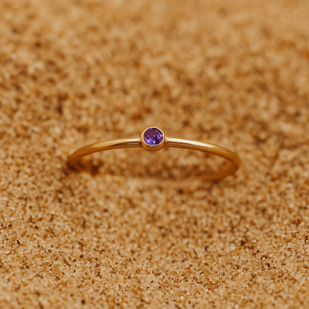 Anillo Colori – Chapado en oro y piedra de nacimiento