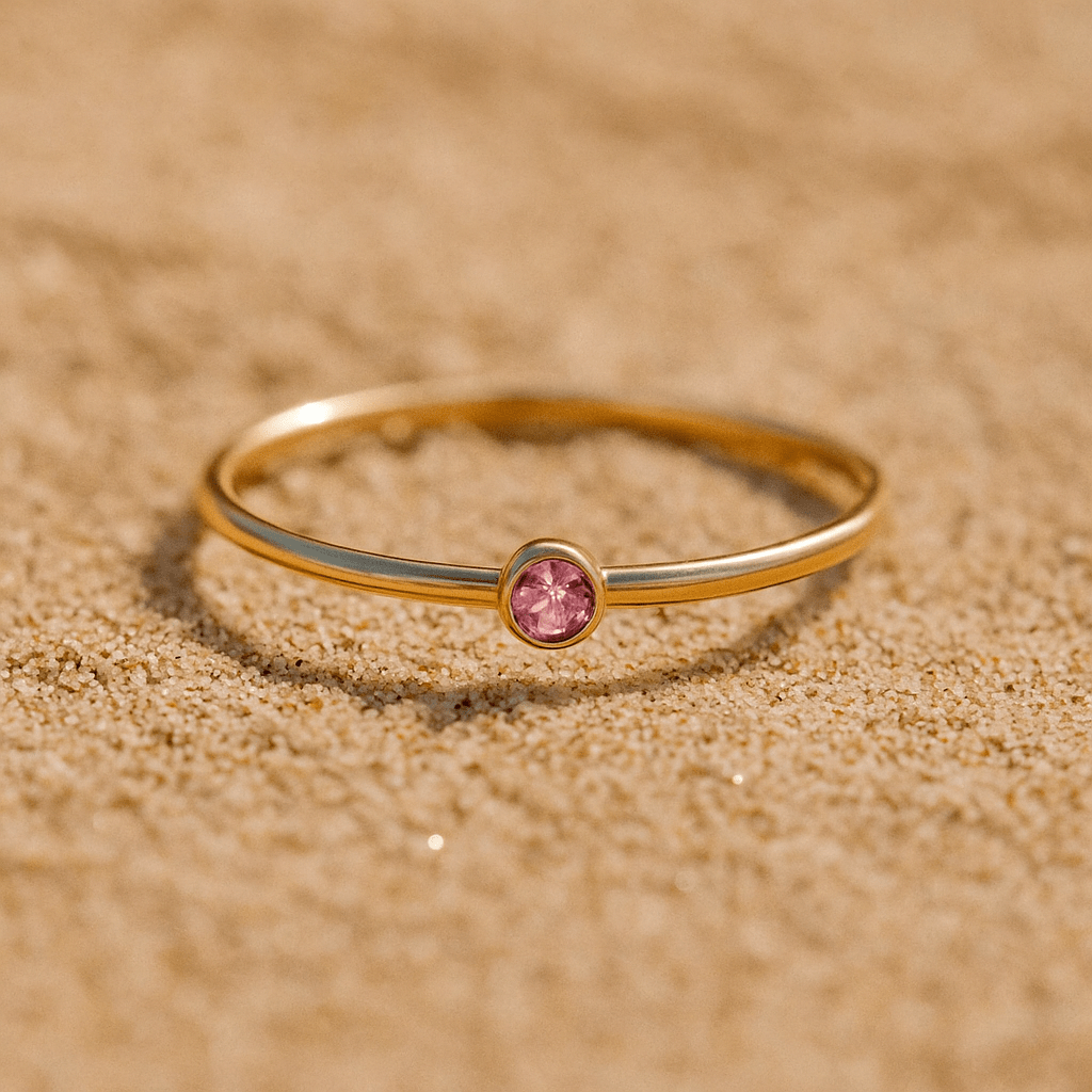 Anillo Colori – Chapado en oro y piedra de nacimiento