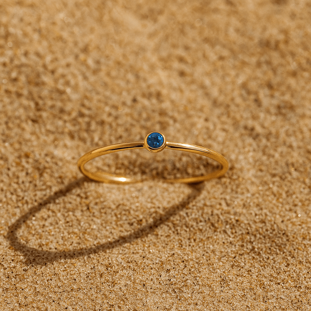 Anillo Colori – Chapado en oro y piedra de nacimiento
