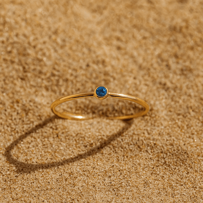 Anillo Colori – Chapado en oro y piedra de nacimiento