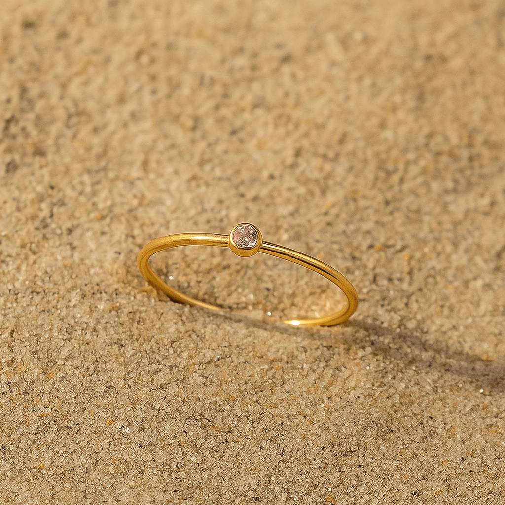 Anillo Colori – Chapado en oro y piedra de nacimiento