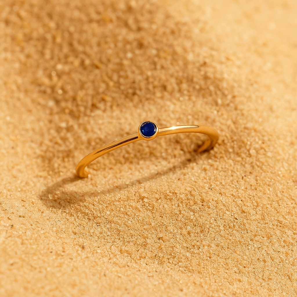 Anillo Colori – Chapado en oro y piedra de nacimiento