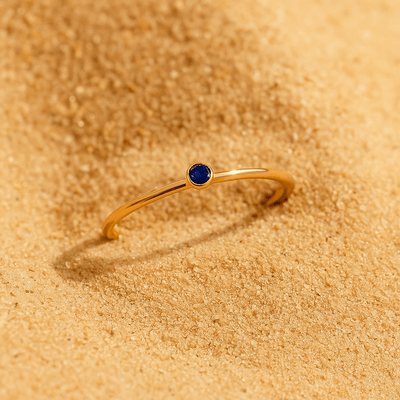 Anillo Colori – Chapado en oro y piedra de nacimiento