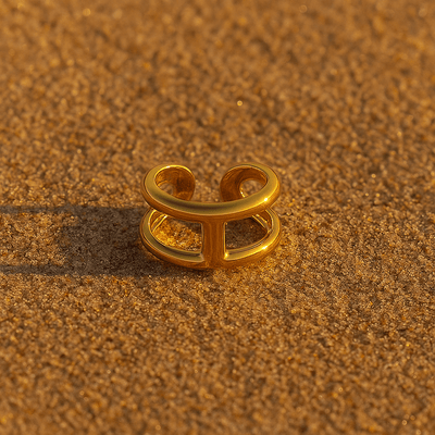 Anillo Elena – Baño de oro diseño arquitectónico