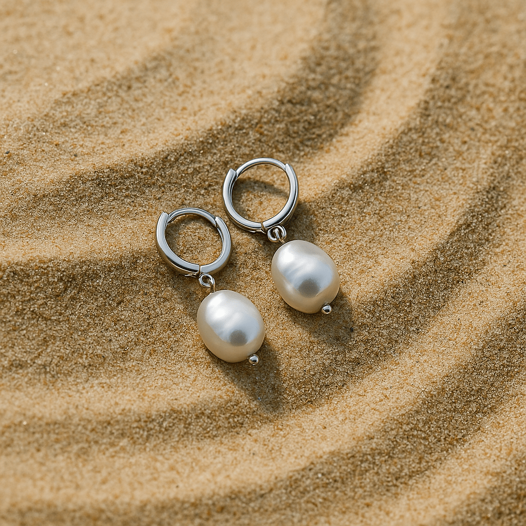 Pendientes Agata – Aros dorados y perlas naturales