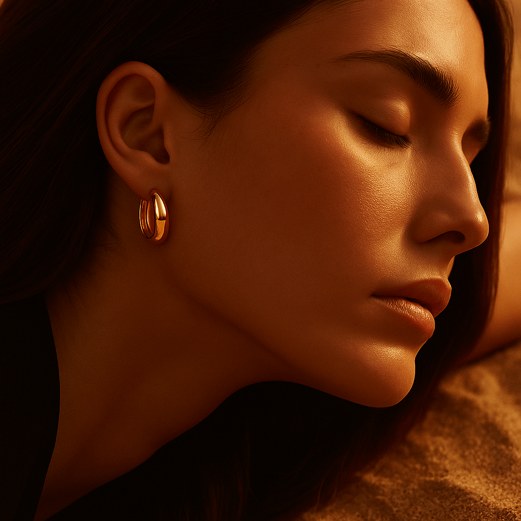 Pendientes Crepuscolo – Mini aros en plata 925 y oro 14K