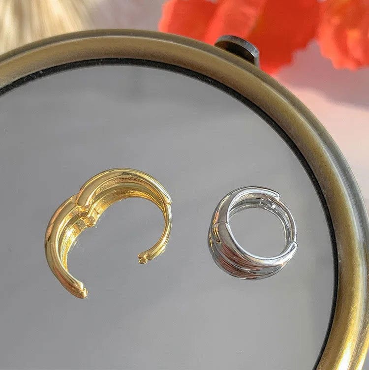 Pendientes Crepuscolo – Mini aros en plata 925 y oro 14K