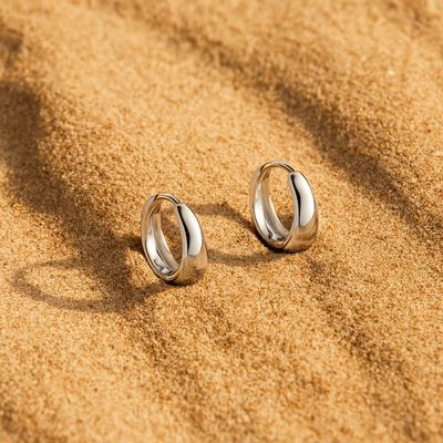 Pendientes Crepuscolo – Mini aros en plata 925 y oro 14K