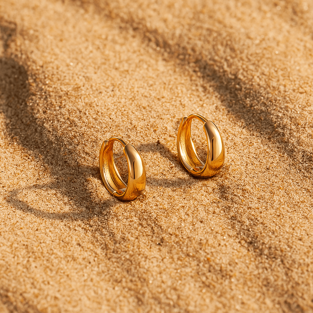 Pendientes Crepuscolo – Mini aros en plata 925 y oro 14K