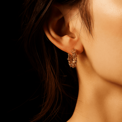 Pendientes Palladio – Chapado en oro 14k o plata 925 texturizada