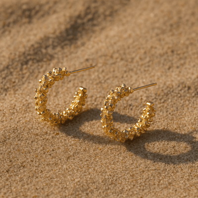 Pendientes Palladio – Chapado en oro 14k o plata 925 texturizada