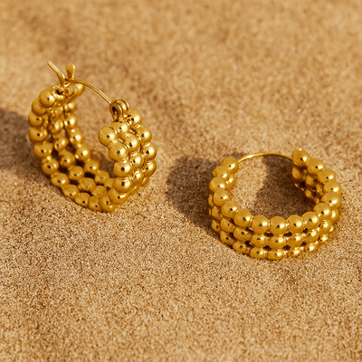 Pendientes Dolcezza – Baño de oro 18k y aros perlados