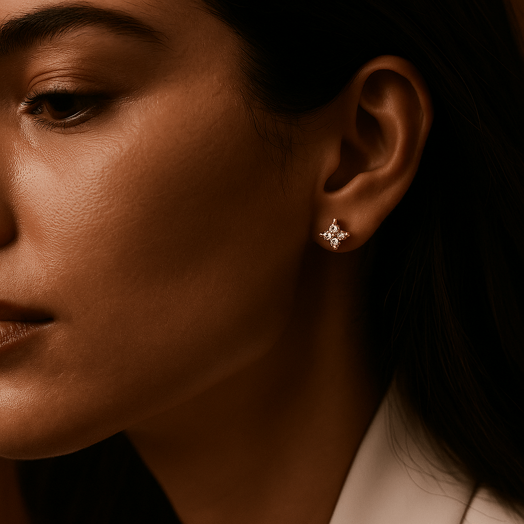 Pendientes Brunelleschi – Clavos en plata 925 y moissanita