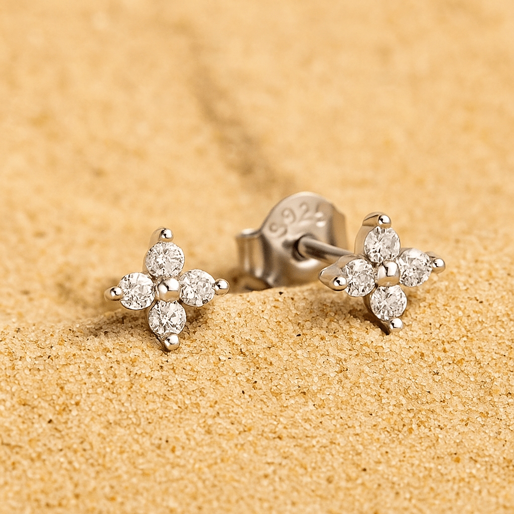 Pendientes Brunelleschi – Clavos en plata 925 y moissanita