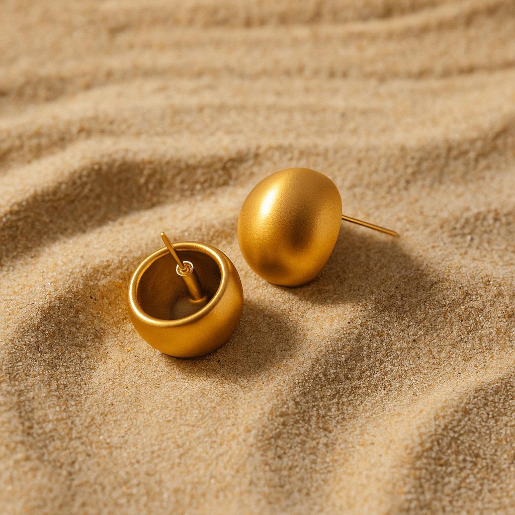 Pendientes Semina – Guijarros en acero chapado en oro 18K