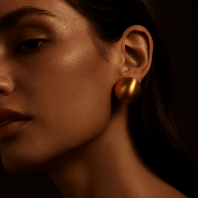 Pendientes Semina – Guijarros en acero chapado en oro 18K