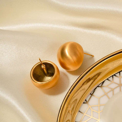 Pendientes Semina – Guijarros en acero chapado en oro 18K