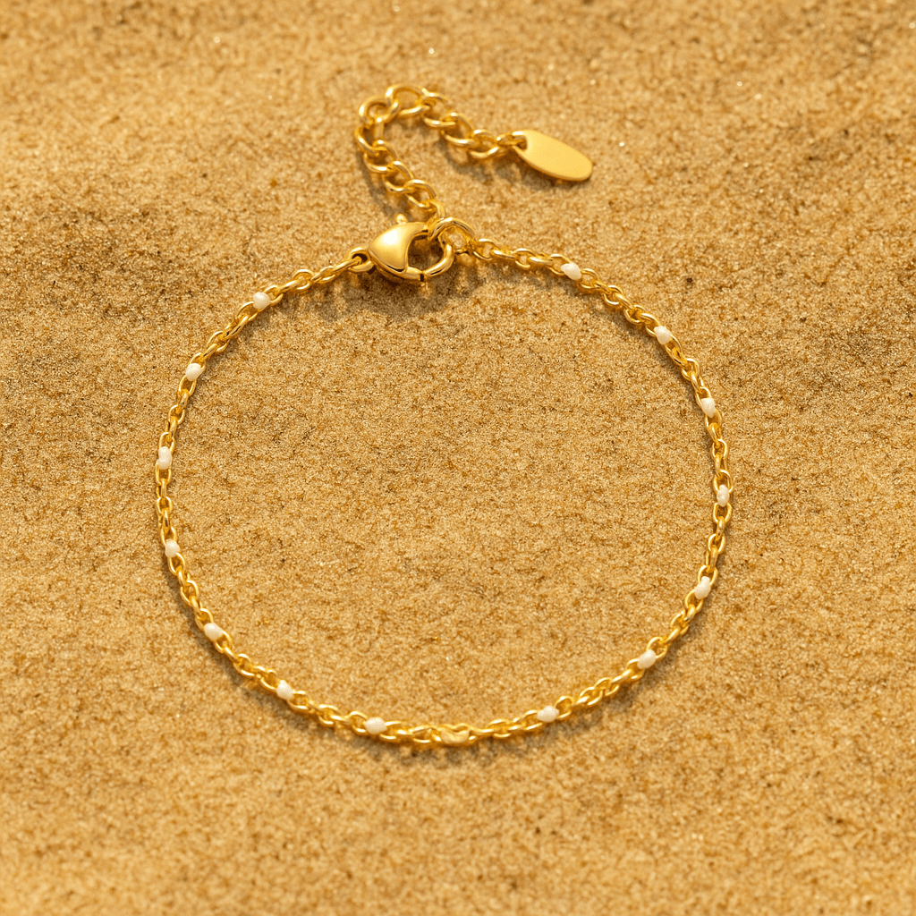 Pulsera Camilla – Chapado en oro 14k y perlas esmaltadas