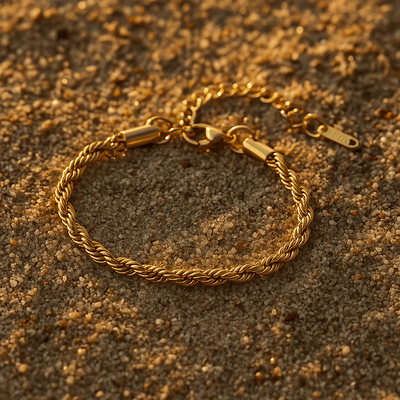 Pulsera Sabbia – cadena trenzada chapada en oro o plata