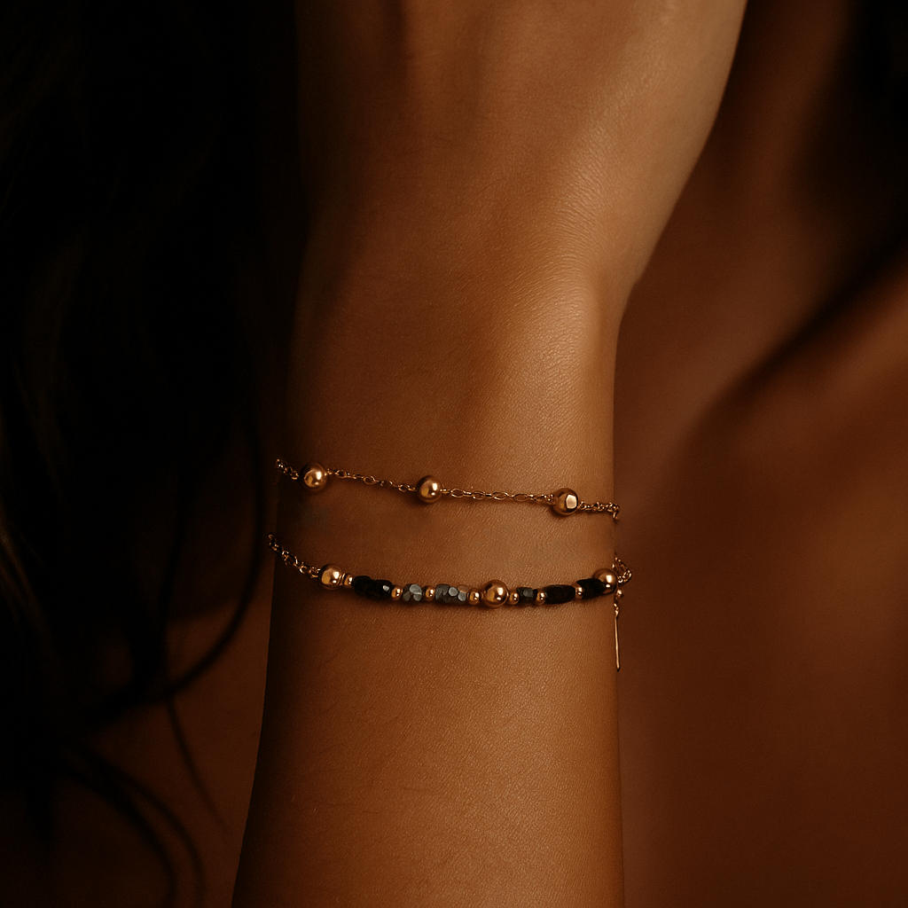 Pulsera Speranza – Chapado en oro 18k y piedras naturales