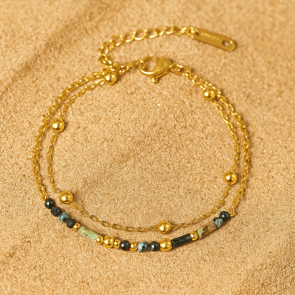Pulsera Speranza – Chapado en oro 18k y piedras naturales