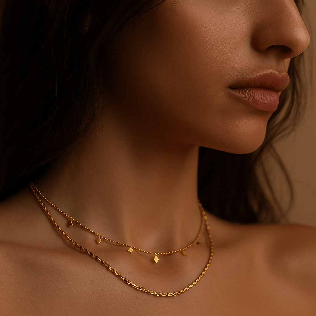Collar Paola – Doble fila chapado en oro 18k