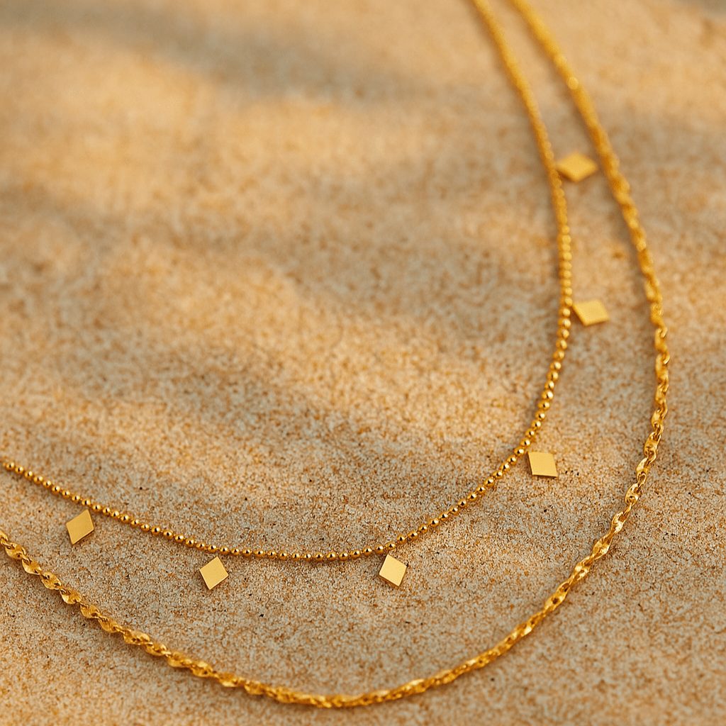 Collar Paola – Doble fila chapado en oro 18k