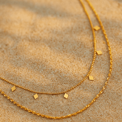 Collar Paola – Doble fila chapado en oro 18k