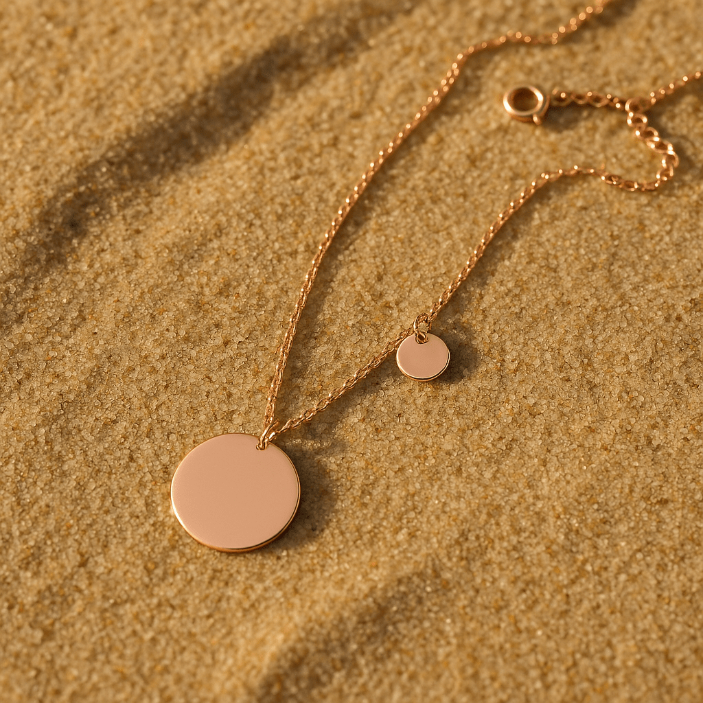 Collar Melodia – Acero plateado y dúo de medallas lisas