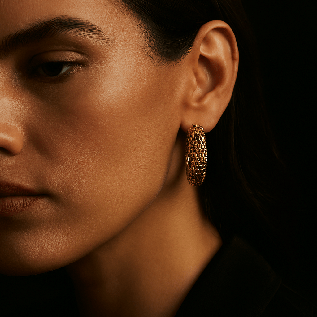 Pendientes Albero – Aros trenzados en acero chapado en oro de 18K