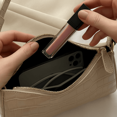 Bolso Cora – Mini baguette croco vegano con cremallera