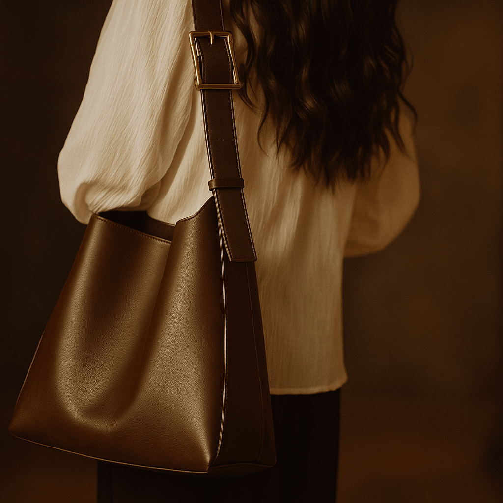 Bolso Alba – Hobo minimal cuero vegano y hebilla dorada