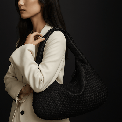 Bolso Hobo Trenza – Cuero vegano trenzado y asa de hombro