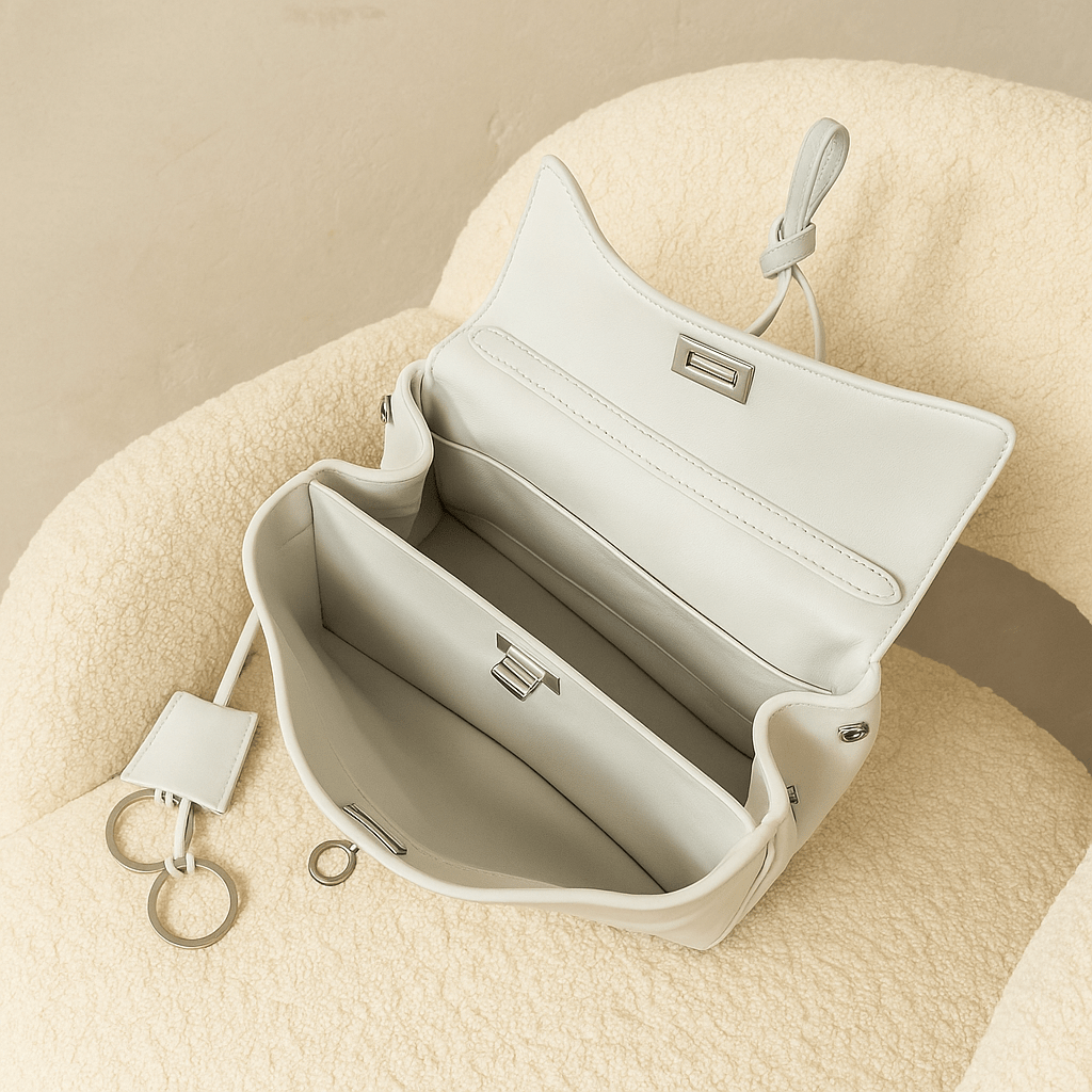 Bolso Moira – Cuero liso y cierre giratorio