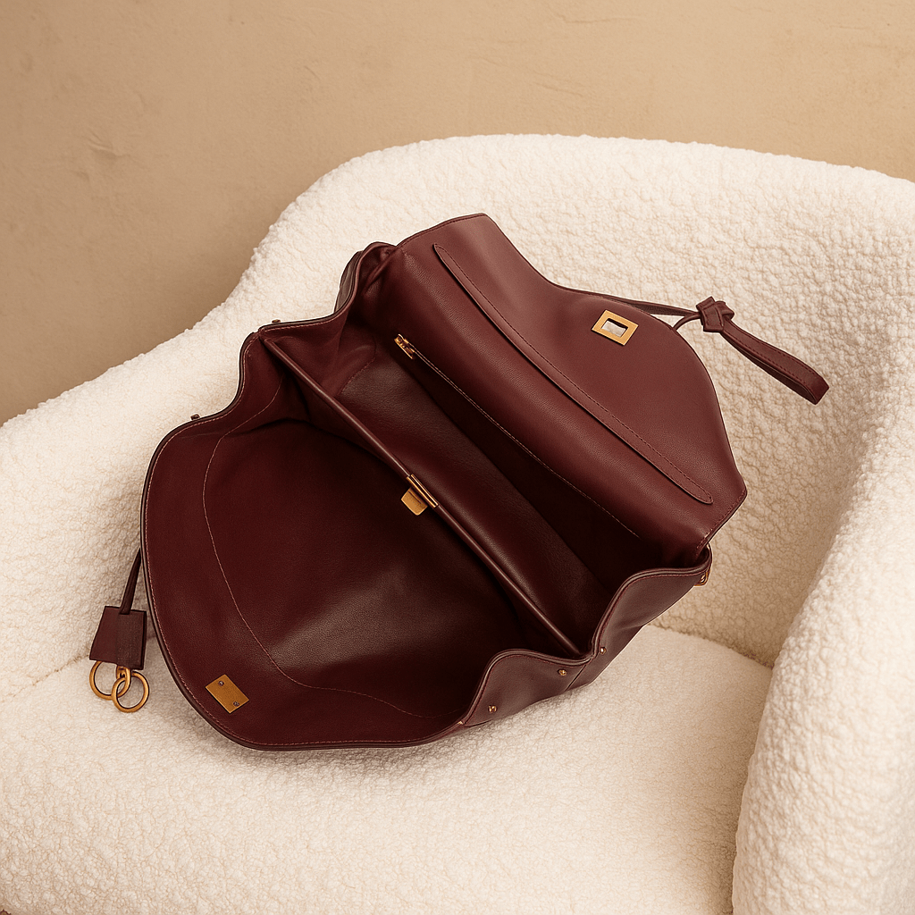 Bolso Moira – Cuero liso y cierre giratorio