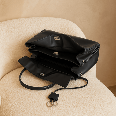 Bolso Moira – Cuero liso y cierre giratorio