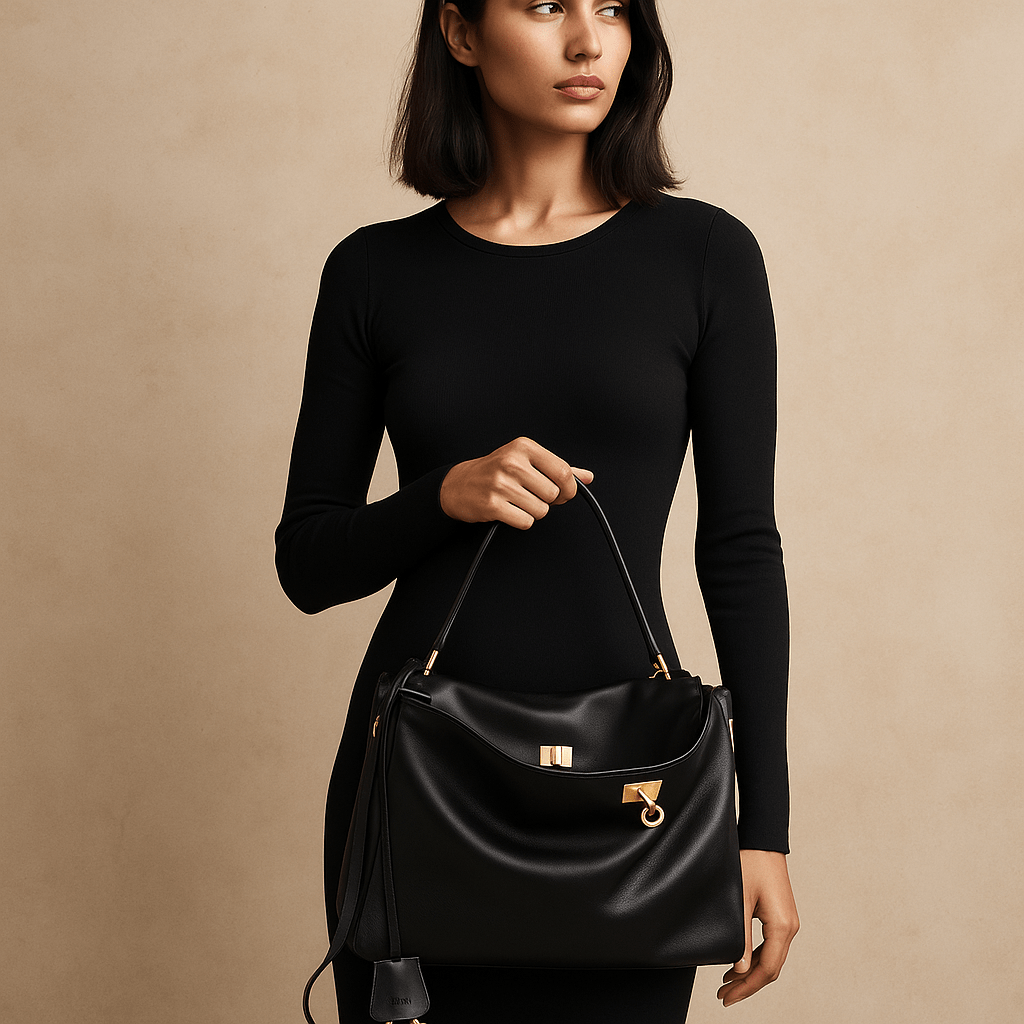 Bolso Moira – Cuero liso y cierre giratorio