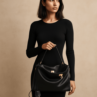 Bolso Moira – Cuero liso y cierre giratorio