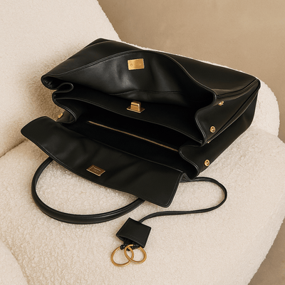 Bolso Moira – Cuero liso y cierre giratorio