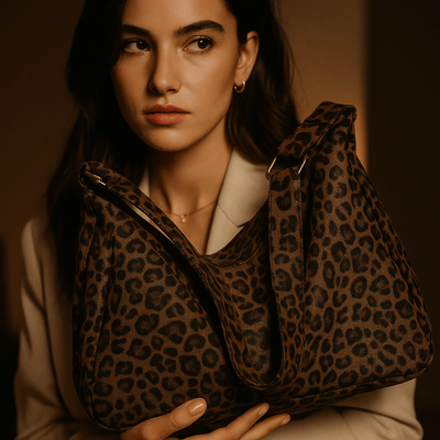 Bolso Lupa – Hobo leopardo en tela y correa ajustable